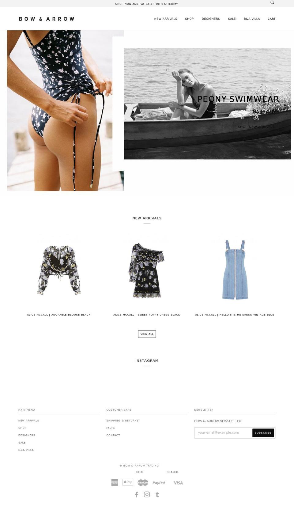 bowandarrowtrading.com.au shopify website screenshot