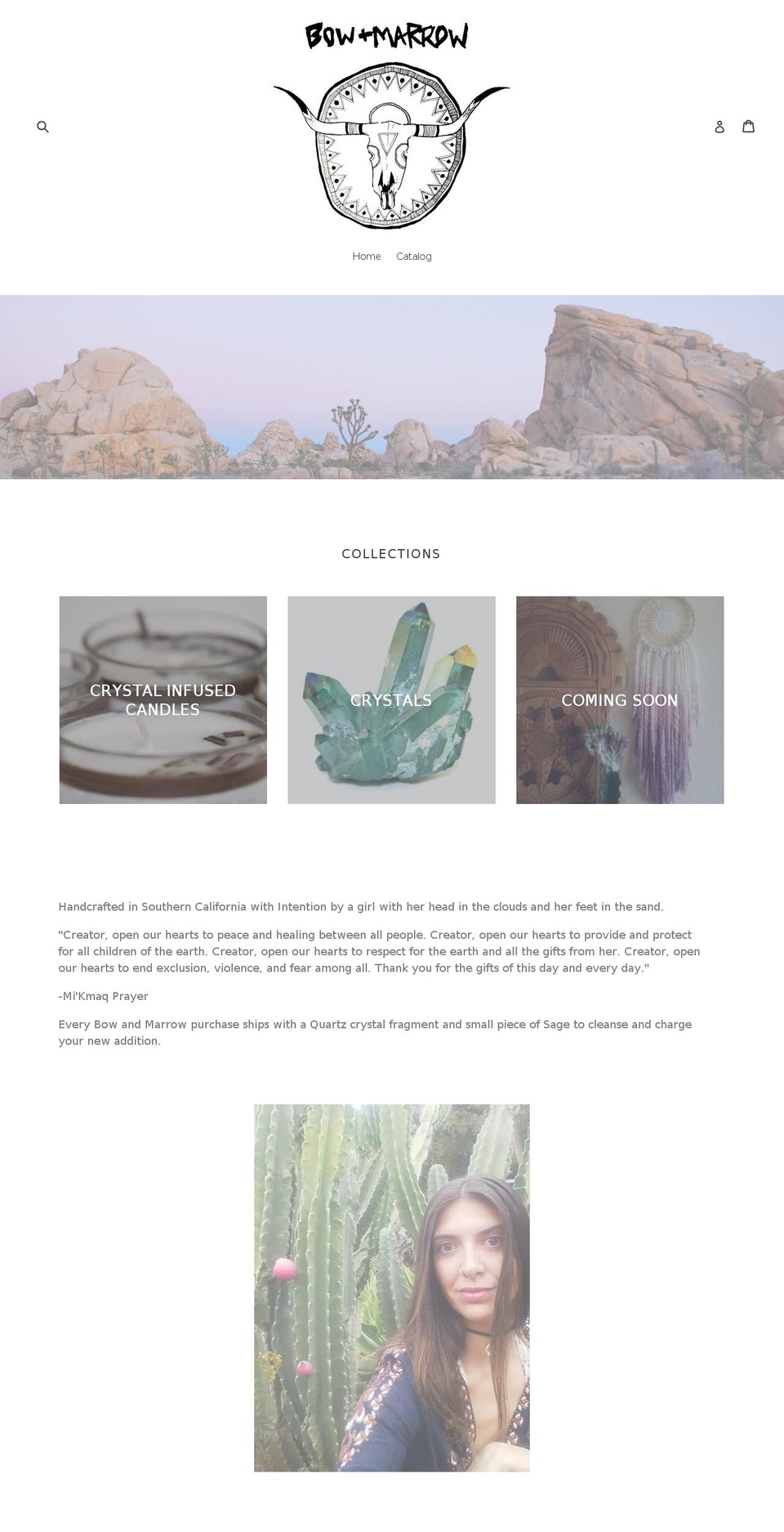bowandmarrow.com shopify website screenshot