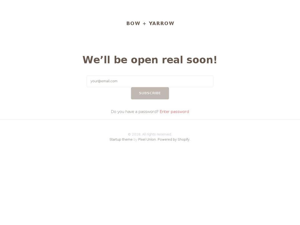 bowandyarrow.com — Shopify storefront screenshot