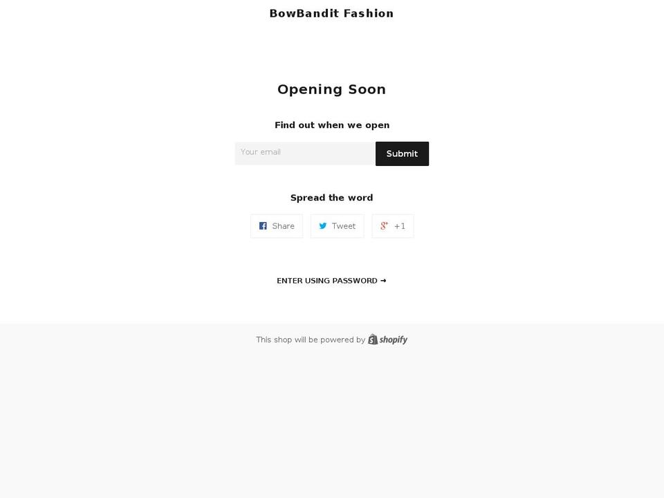 bowbandit.com shopify website screenshot