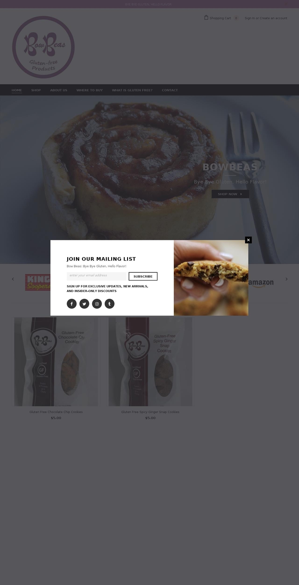 bowbeas.com — Shopify storefront screenshot