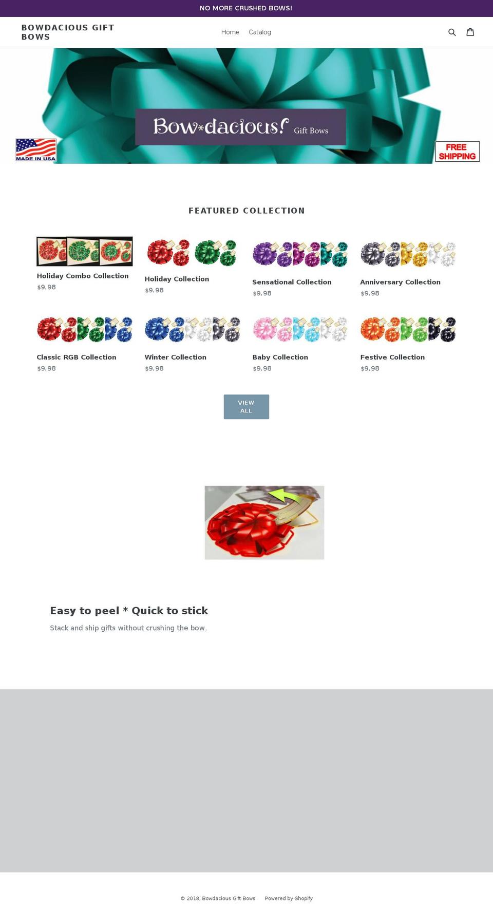 bowdaciousgiftbows.com — Shopify storefront screenshot