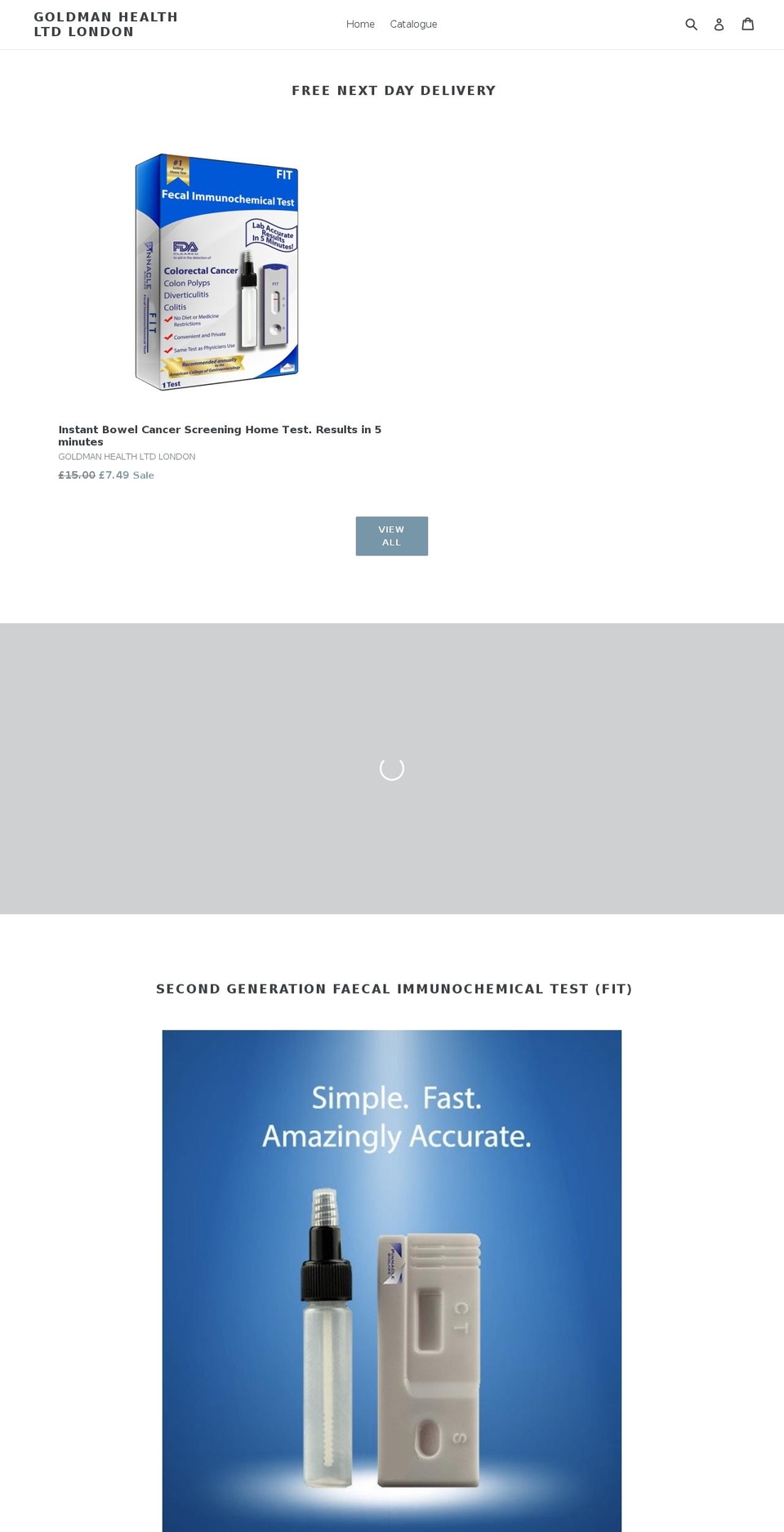 bowel-cancer-screening.com — Shopify storefront screenshot
