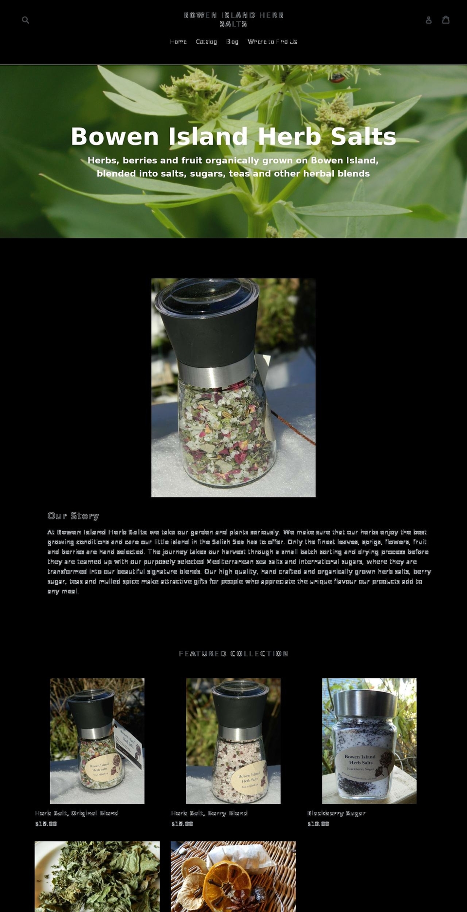 bowenislandherbsalts.com — Shopify storefront screenshot