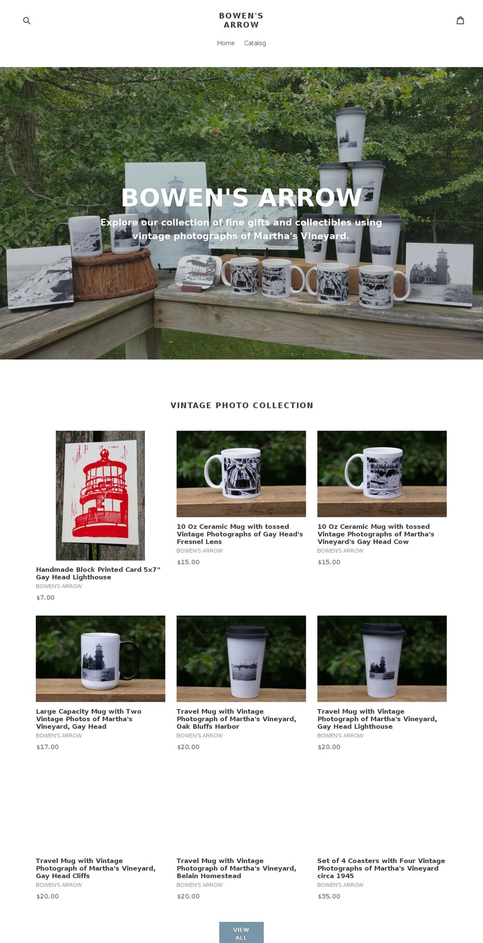 bowensarrow.com shopify website screenshot