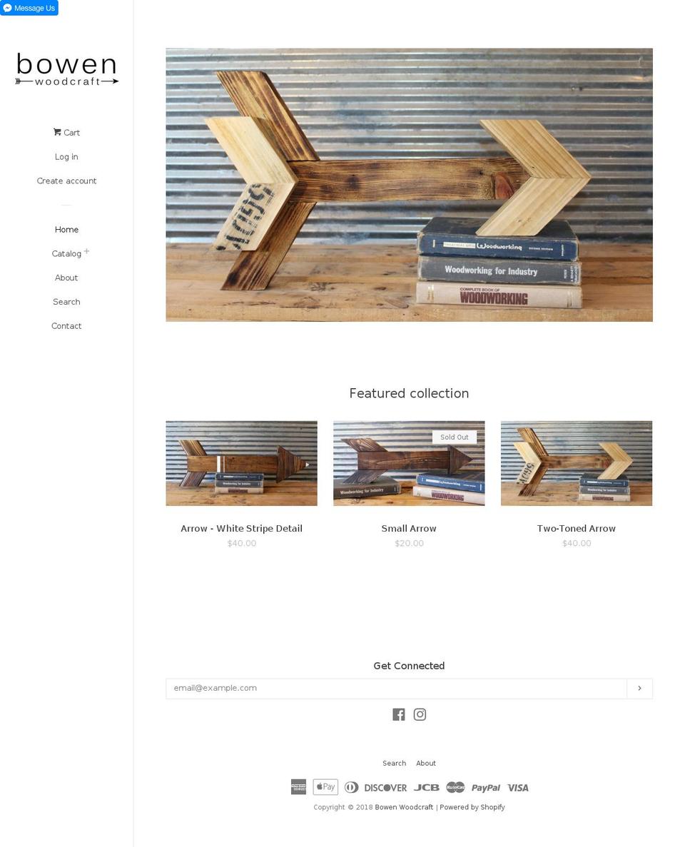 bowenwoodcraft.com — Shopify storefront screenshot