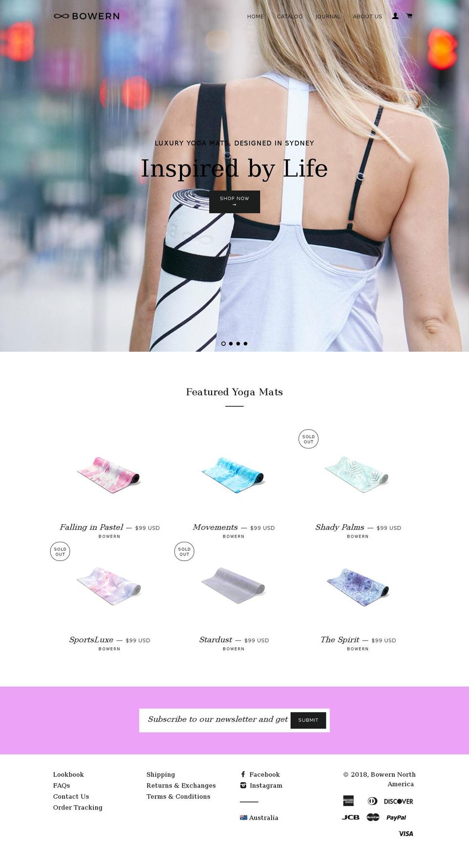 bowernyoga.com — Shopify storefront screenshot