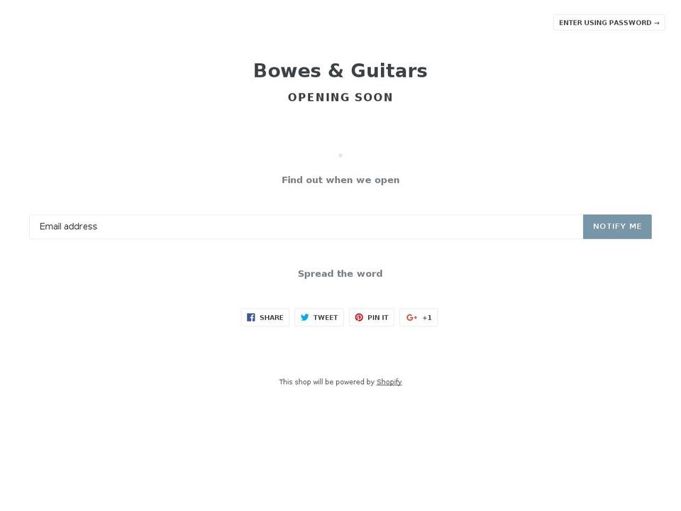 bowes-guitars.com shopify website screenshot