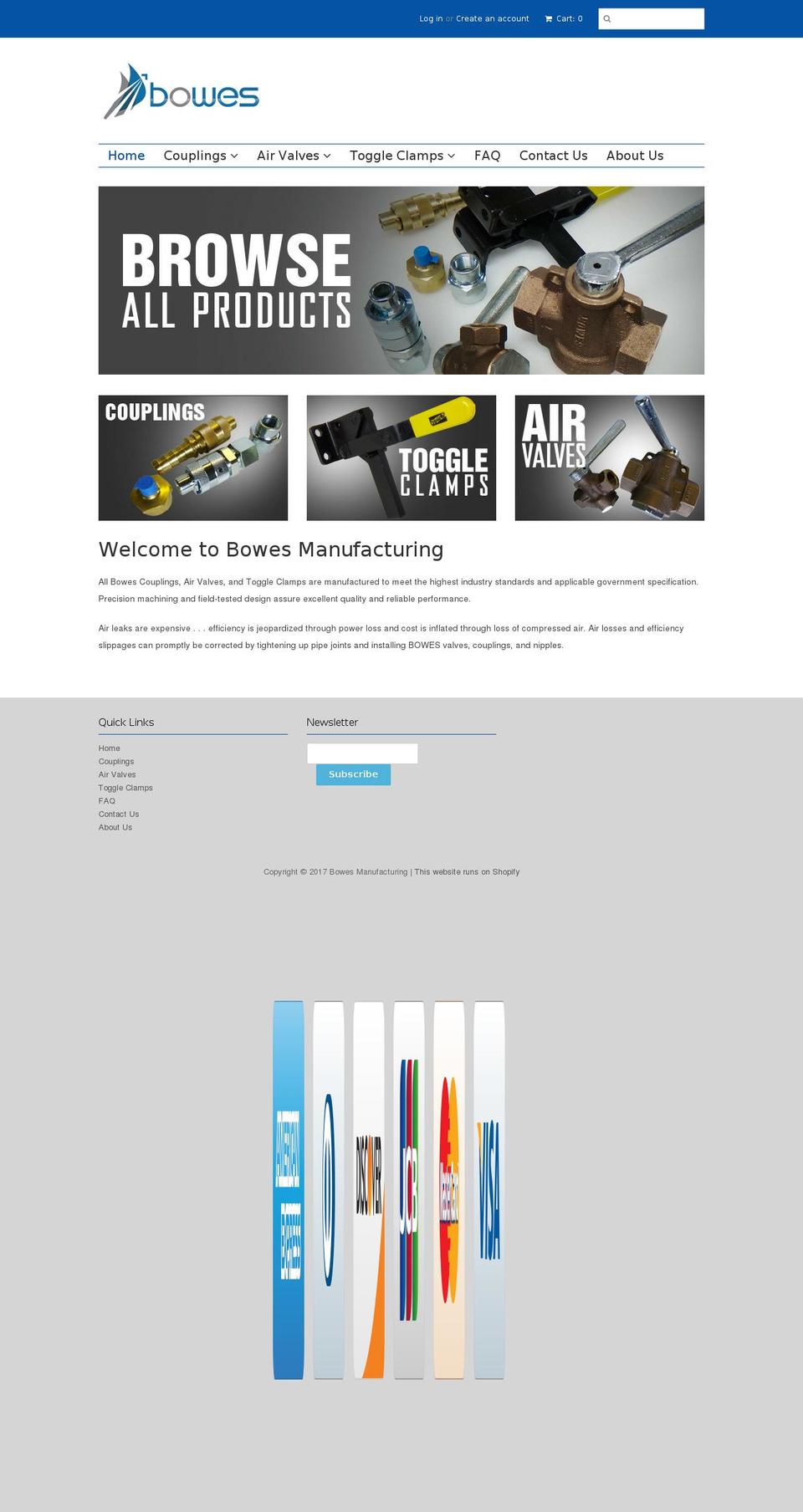 bowesmfg.com shopify website screenshot