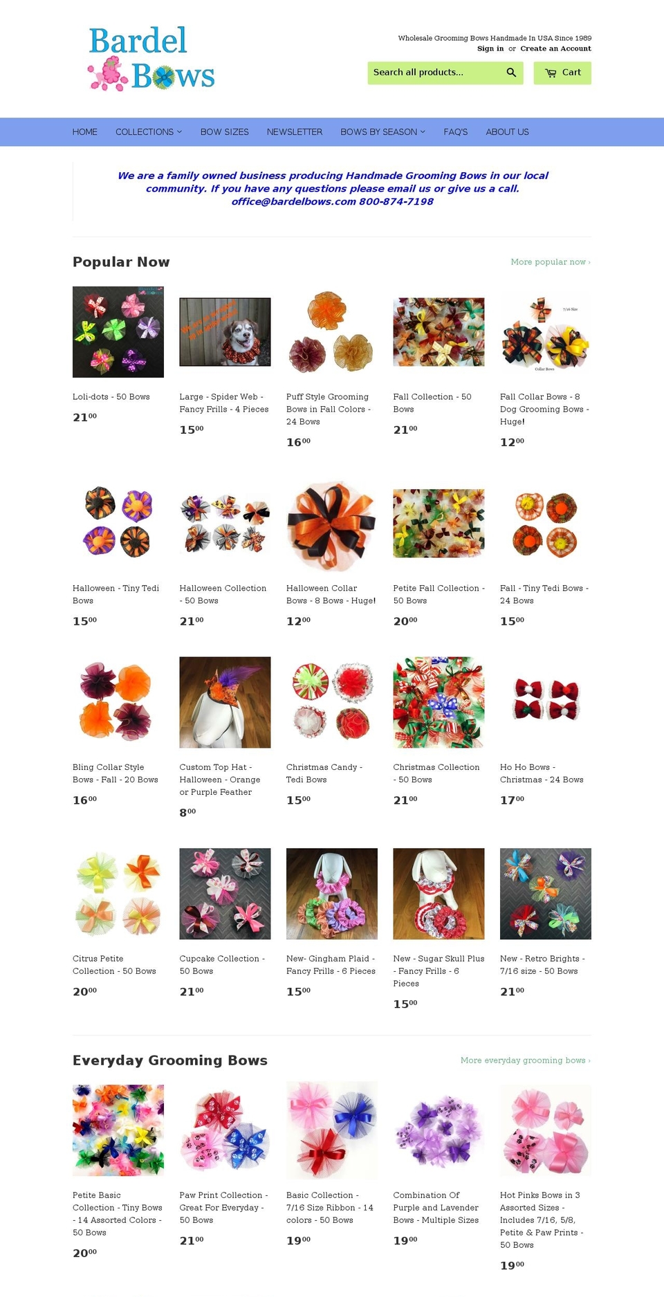 bowfascinators.com — Shopify storefront screenshot