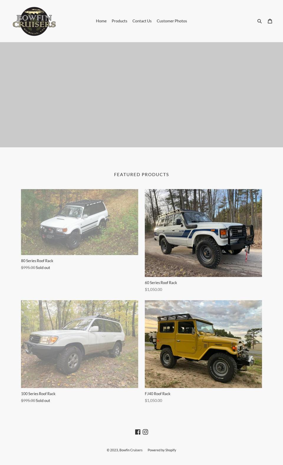 bowfincruisers.com shopify website screenshot