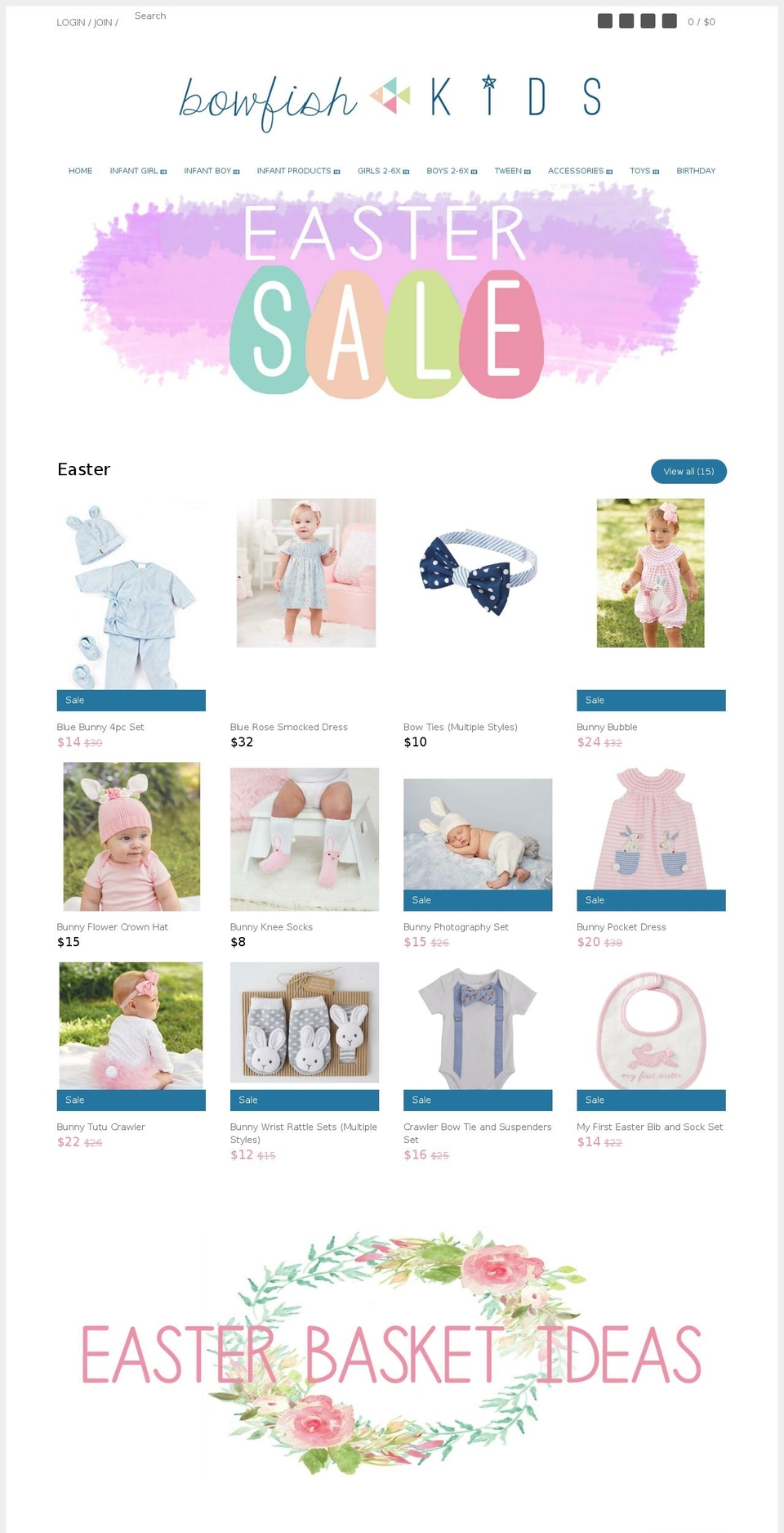 bowfishkids.com shopify website screenshot