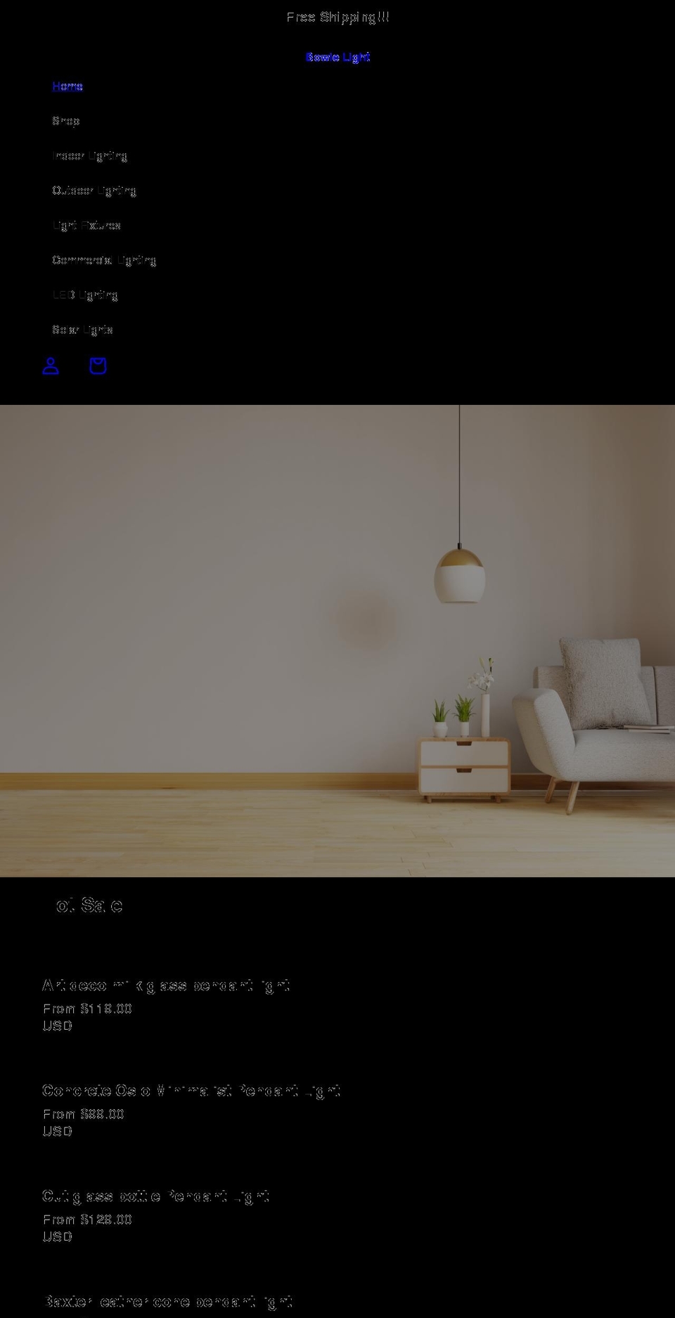bowielight.com shopify website screenshot