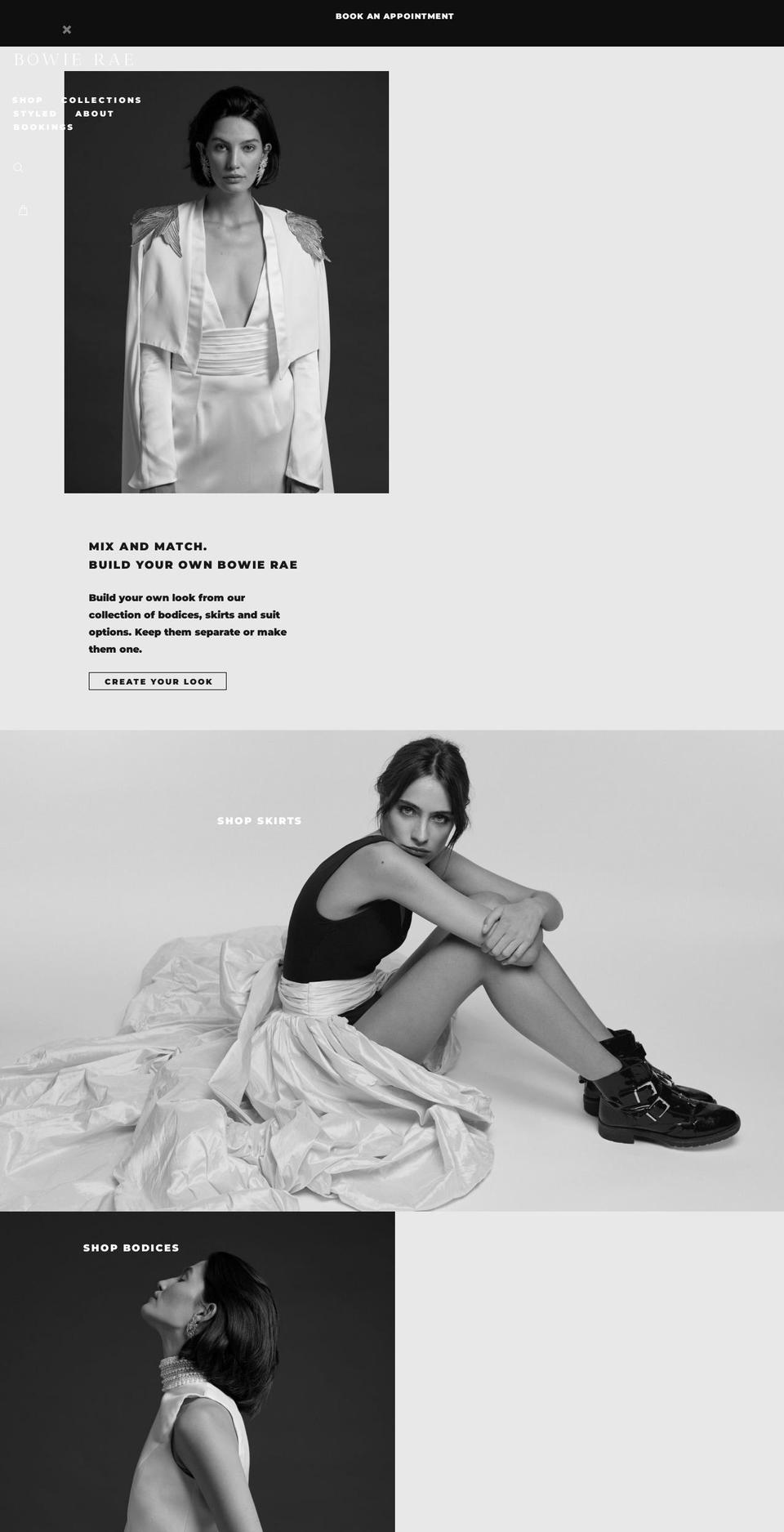 bowierae.com shopify website screenshot