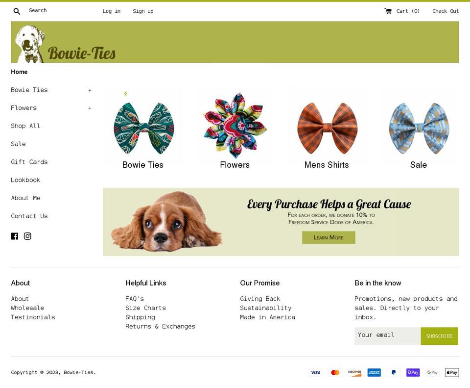 bowieties.com shopify website screenshot