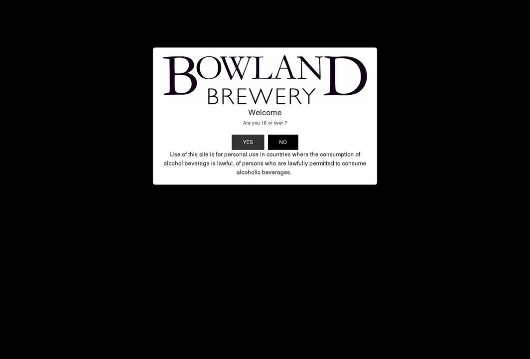 bowlandbrewery.shop shopify website screenshot