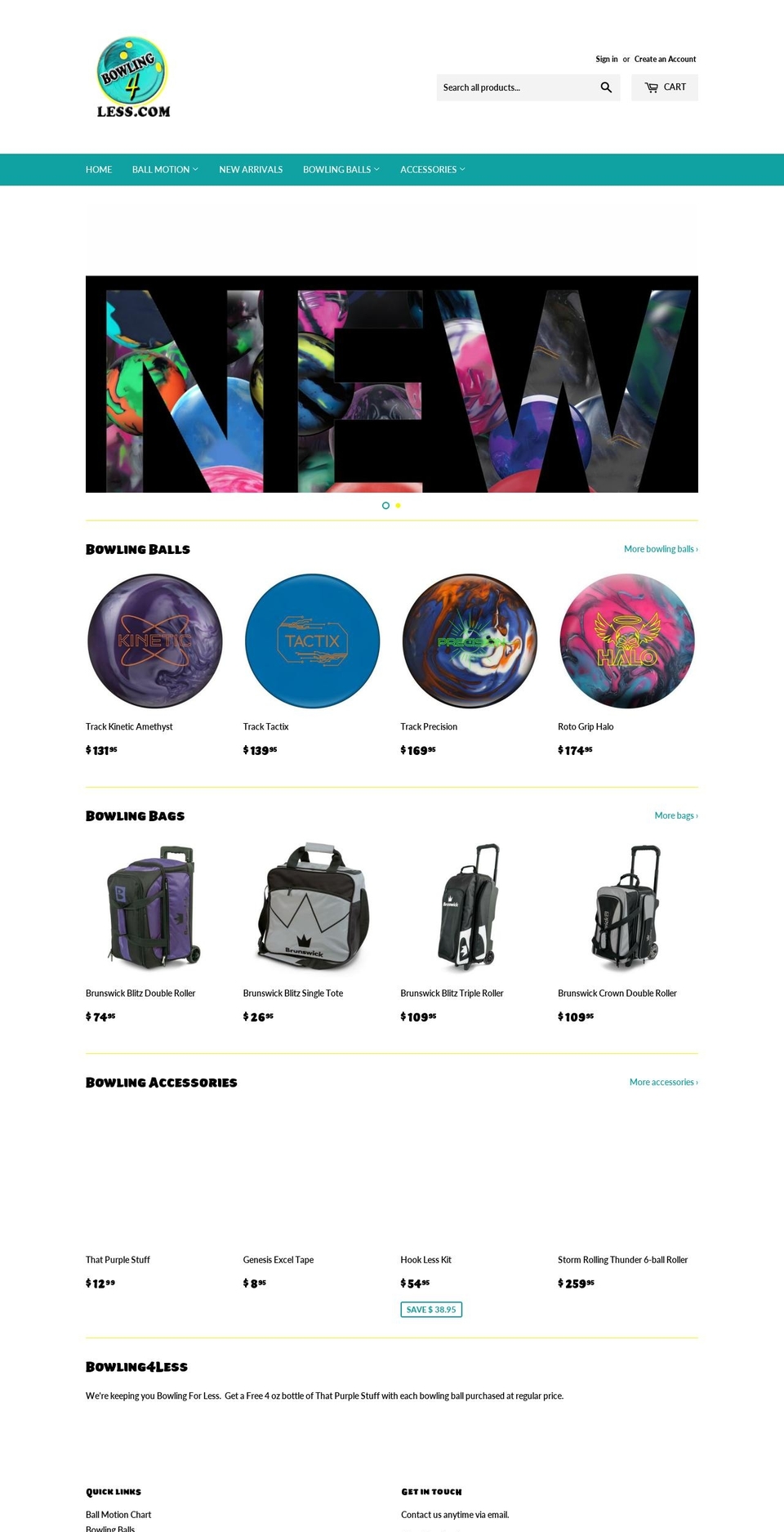 bowling4life.com — Shopify storefront screenshot