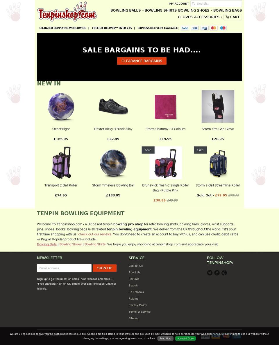 bowlingballuk.com shopify website screenshot