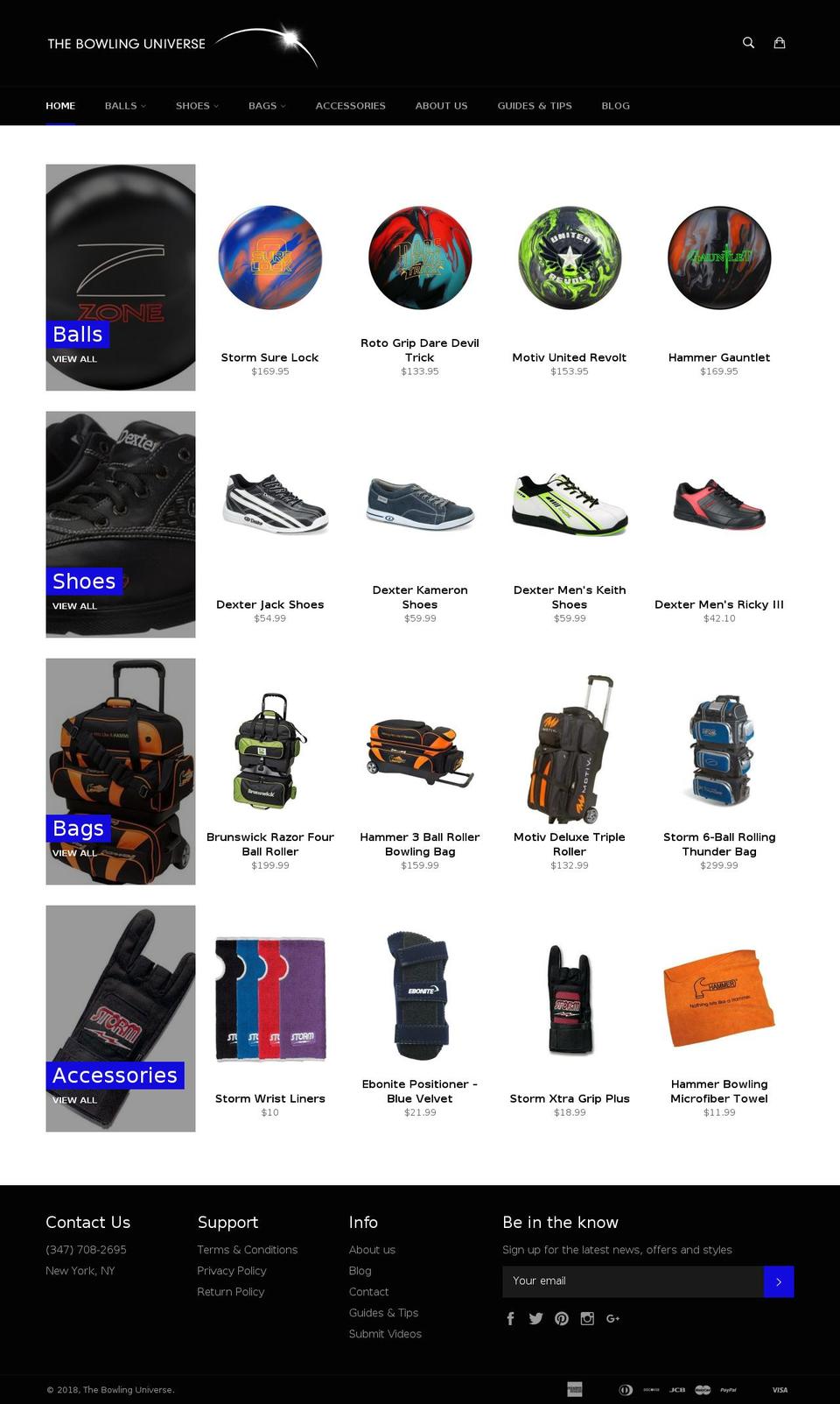 bowlinguniverse.net shopify website screenshot