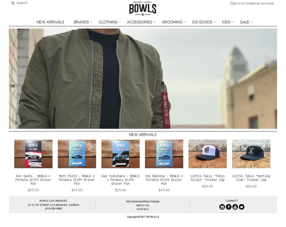 Venue Shopify theme site example bowlsla.com