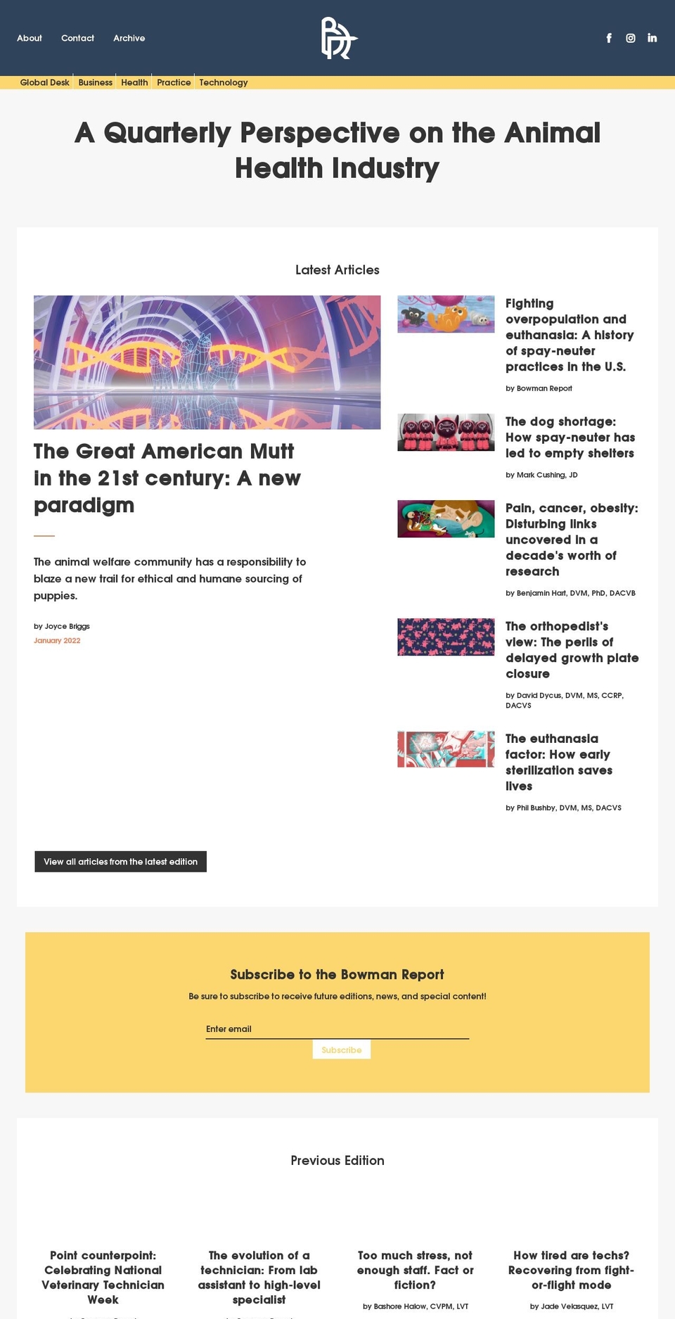 bowmanreport.com shopify website screenshot