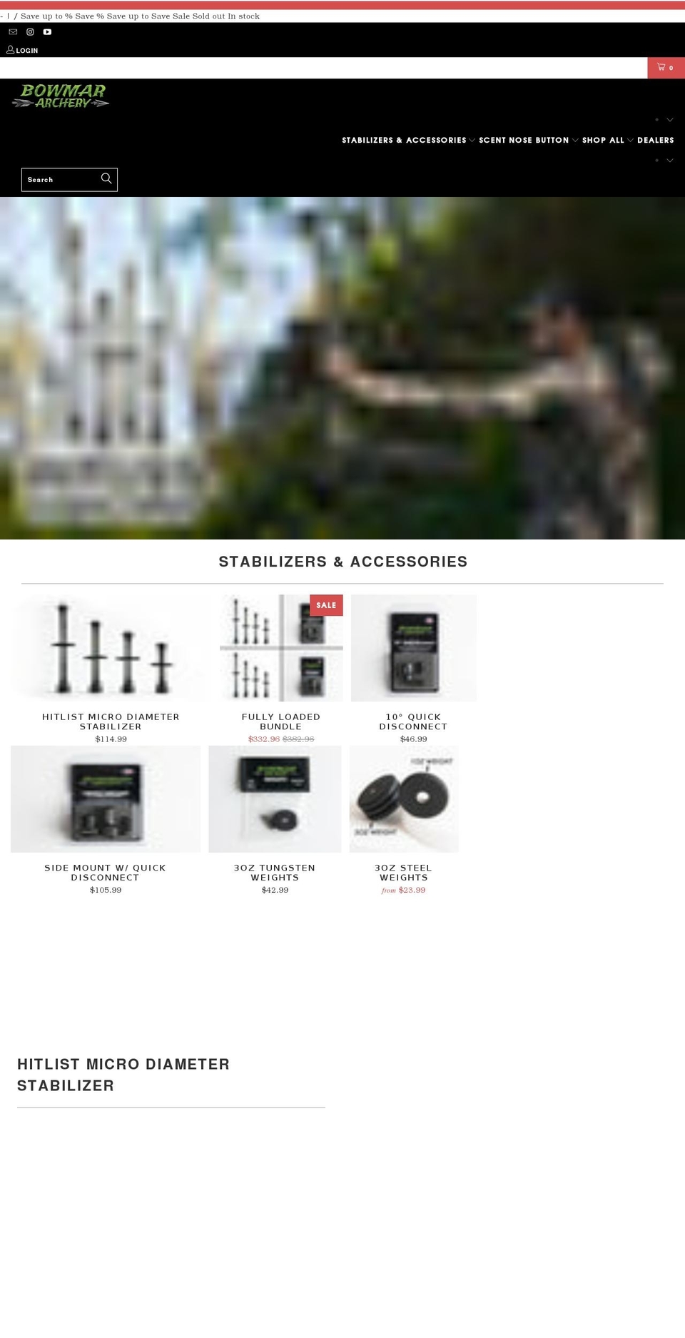 Site Redesign -- Shopify theme site example bowmarbutton.com