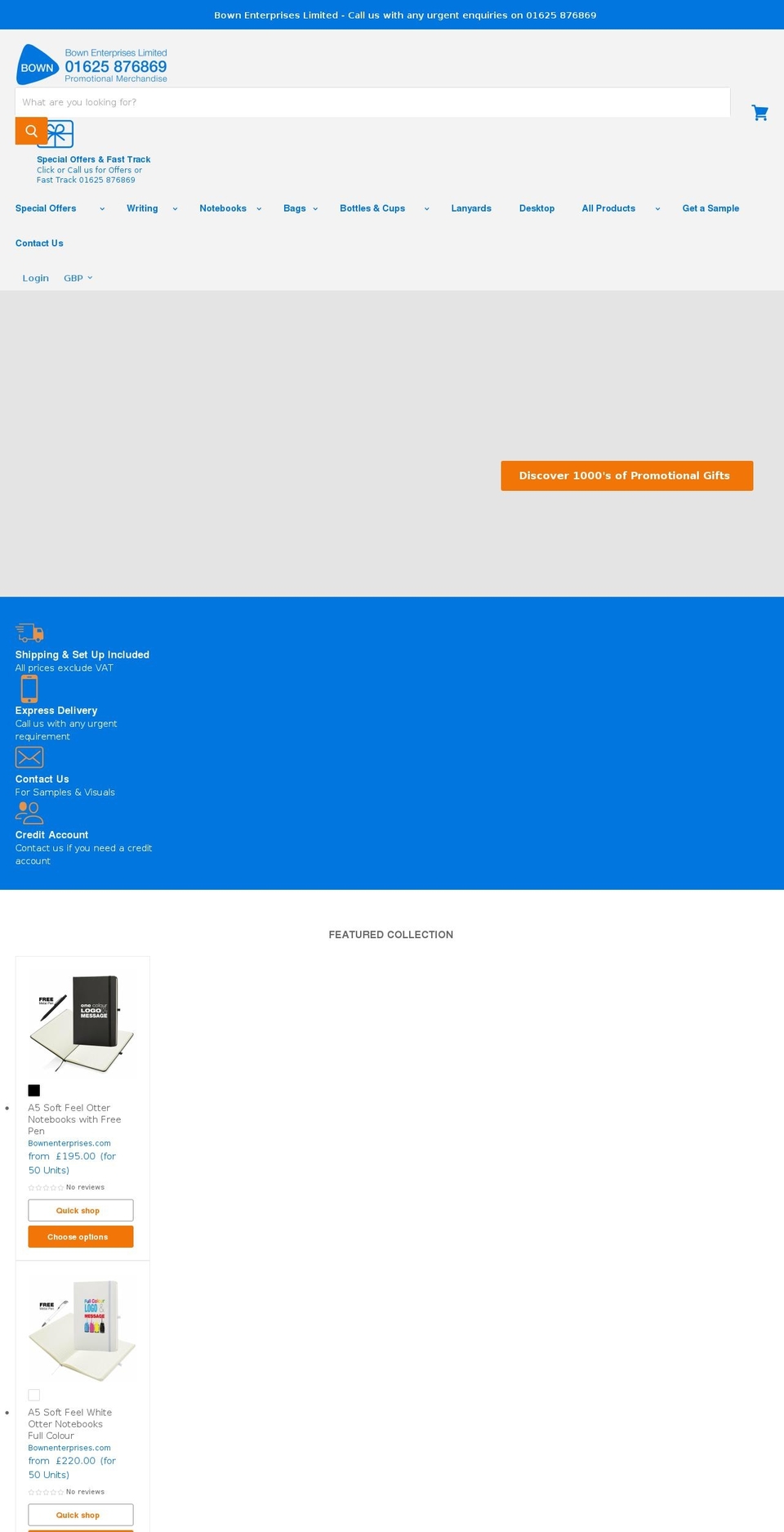 bownenterprises.com shopify website screenshot