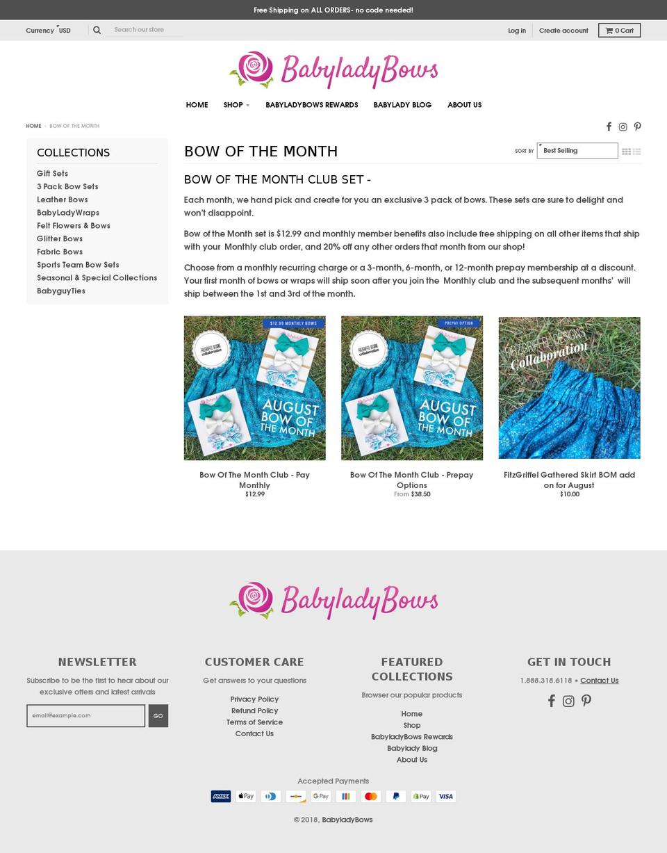 bowofthemonth.com — Shopify storefront screenshot