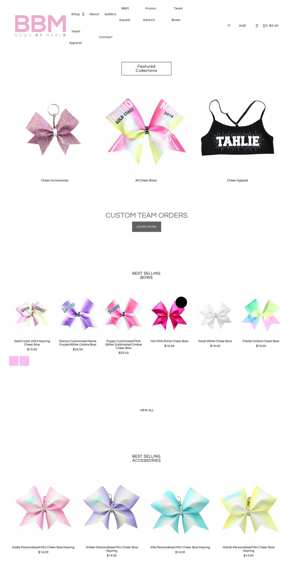 bowsbymadi.com.au shopify website screenshot