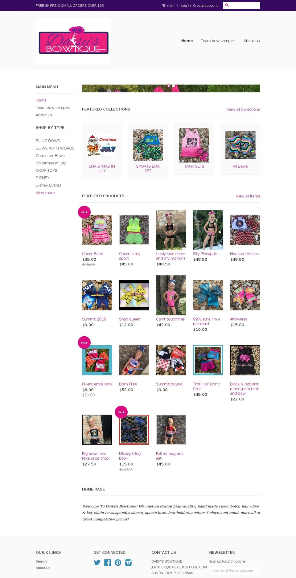 bowsbysuzy.com — Shopify storefront screenshot