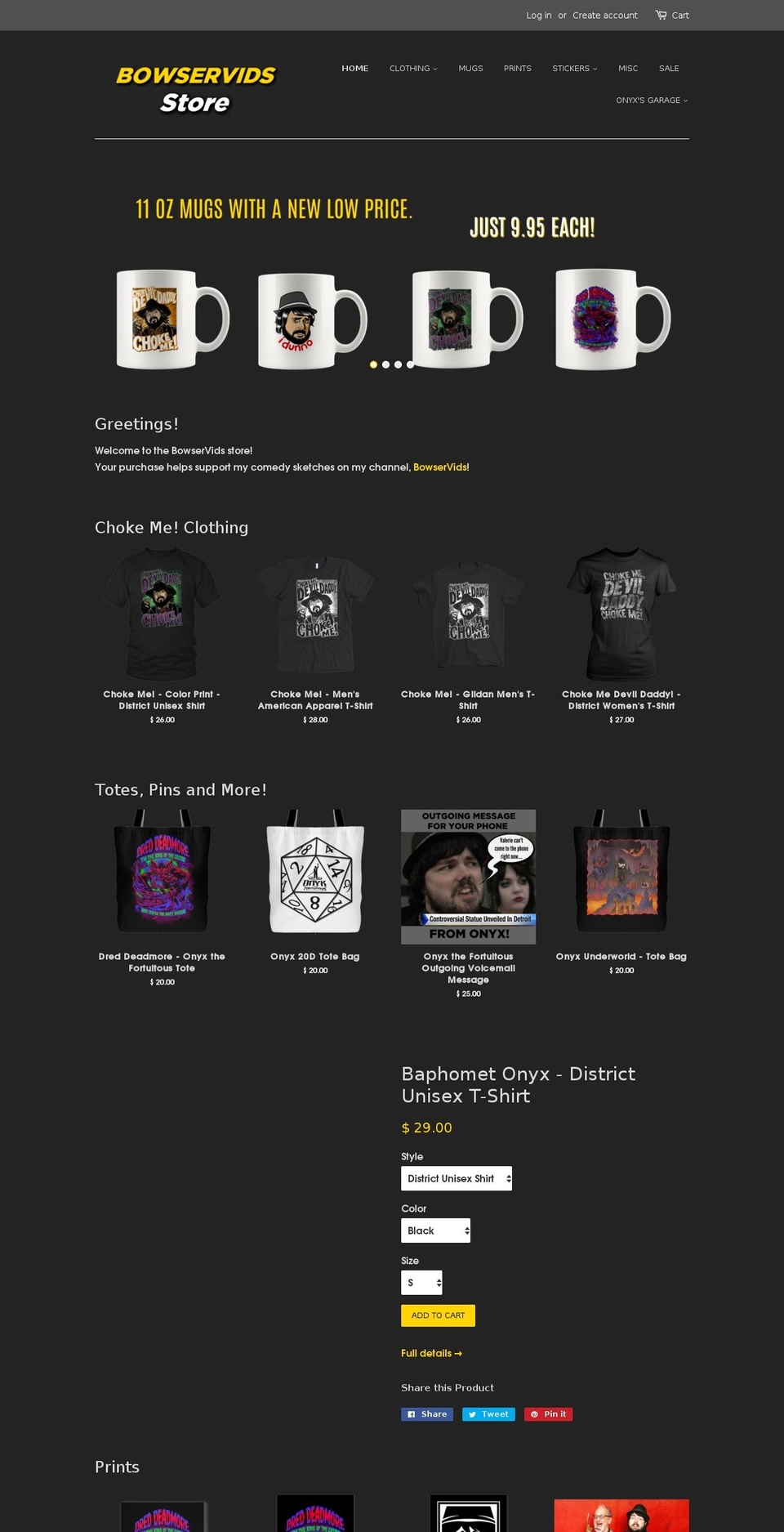 bowservidsstore.com — Shopify storefront screenshot