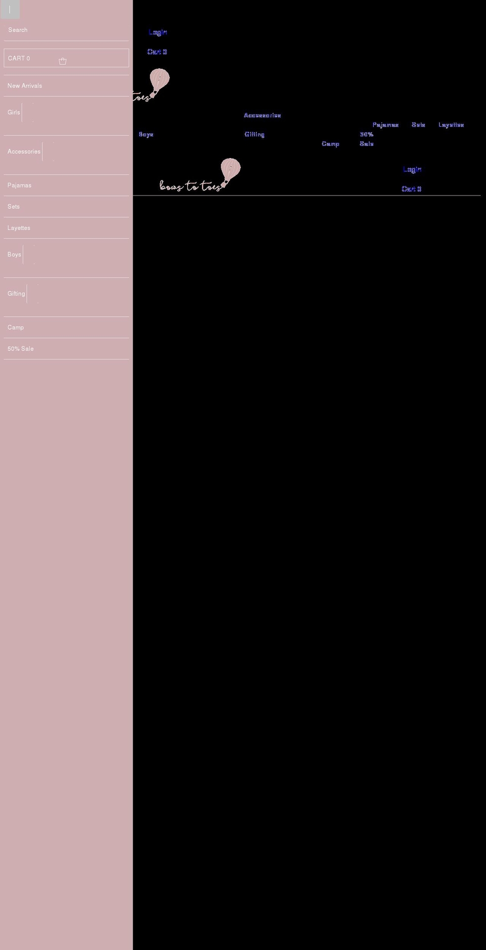 bowstotoesboutique.com shopify website screenshot