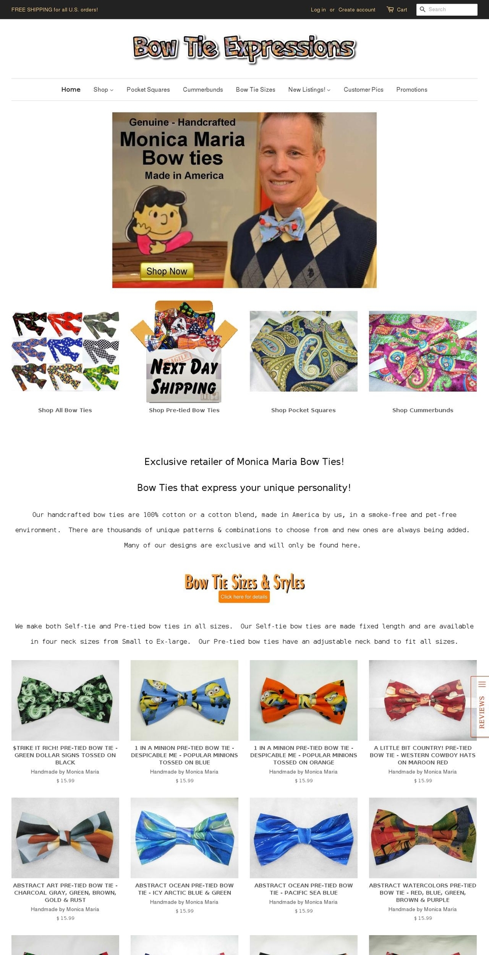 bowtie-expressions.com shopify website screenshot
