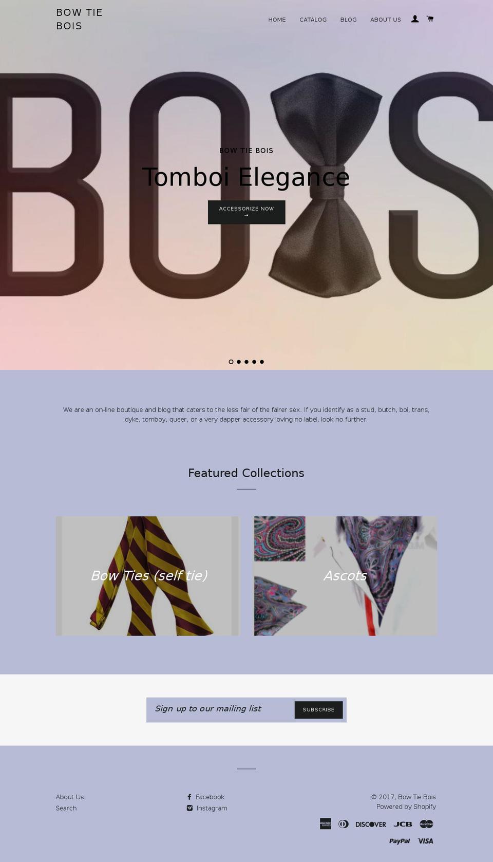 bowtiebois.com shopify website screenshot