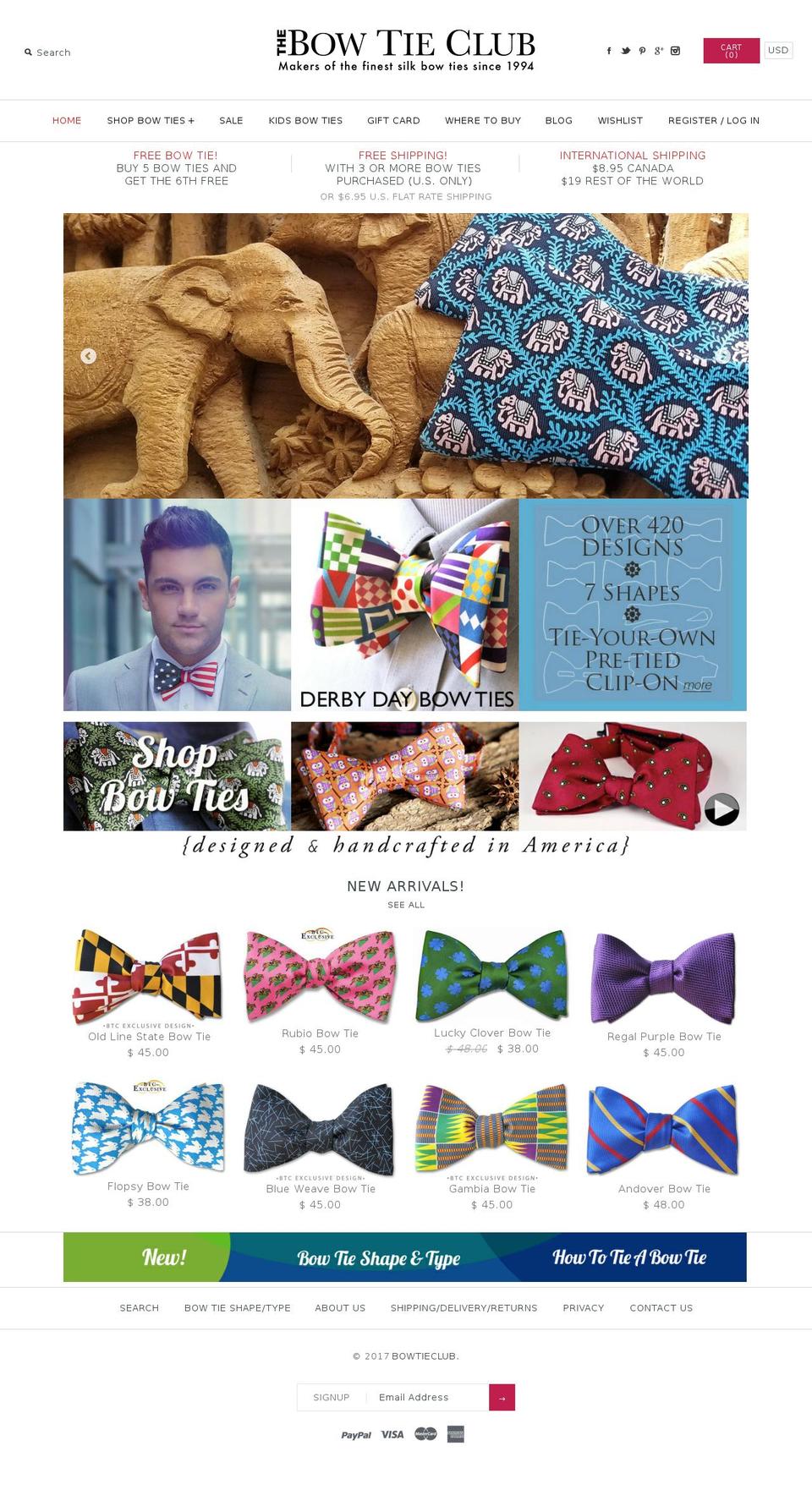 bowtieclub.com shopify website screenshot