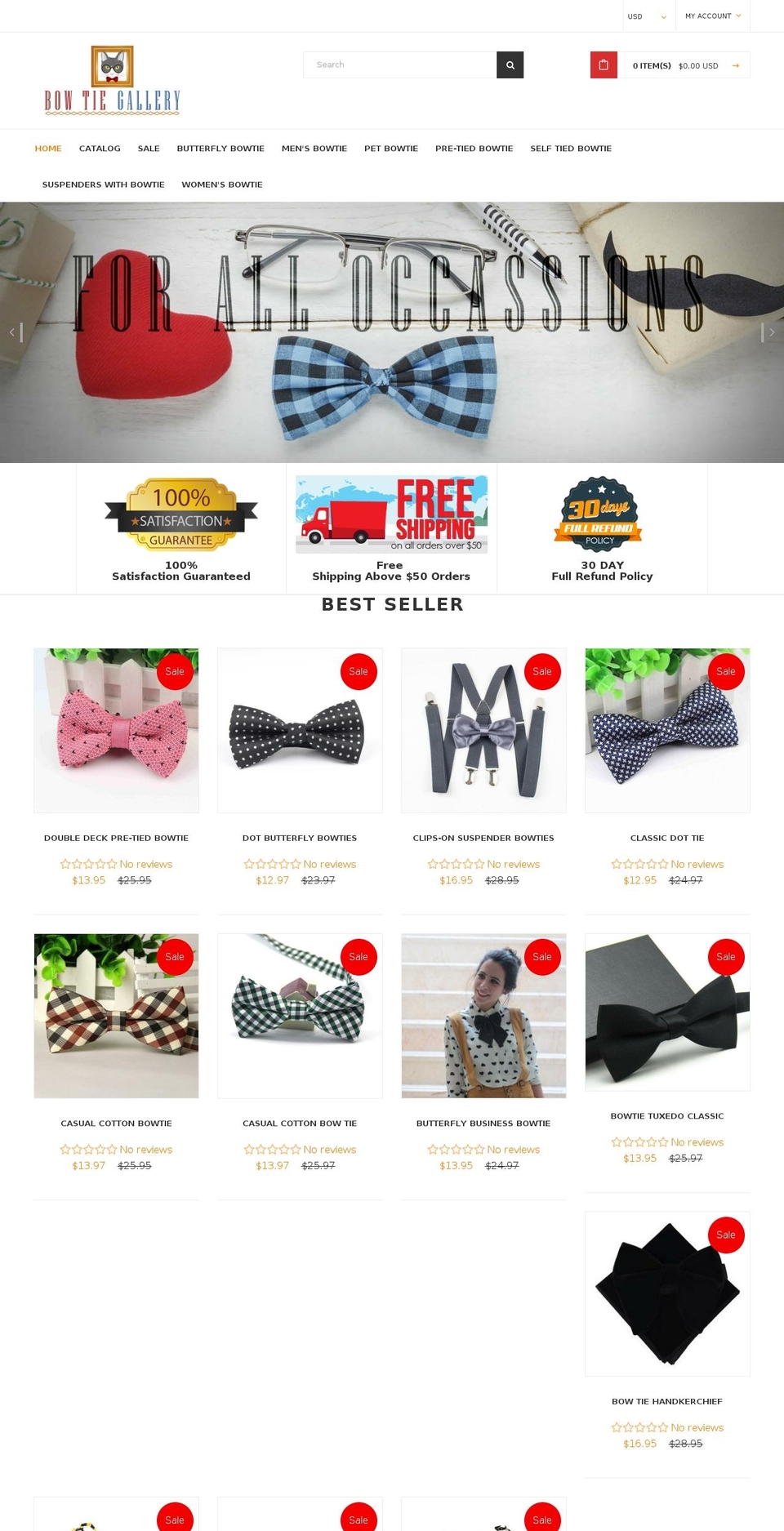 EcomClub Shopify theme site example bowtiegallery.com