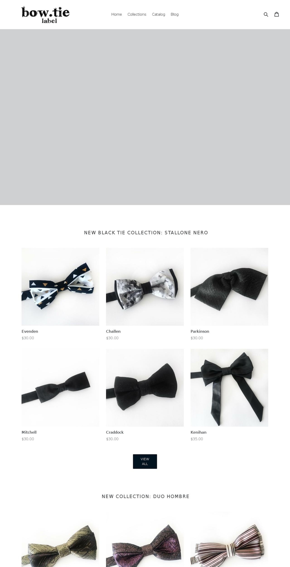 bowtielabel.com — Shopify storefront screenshot