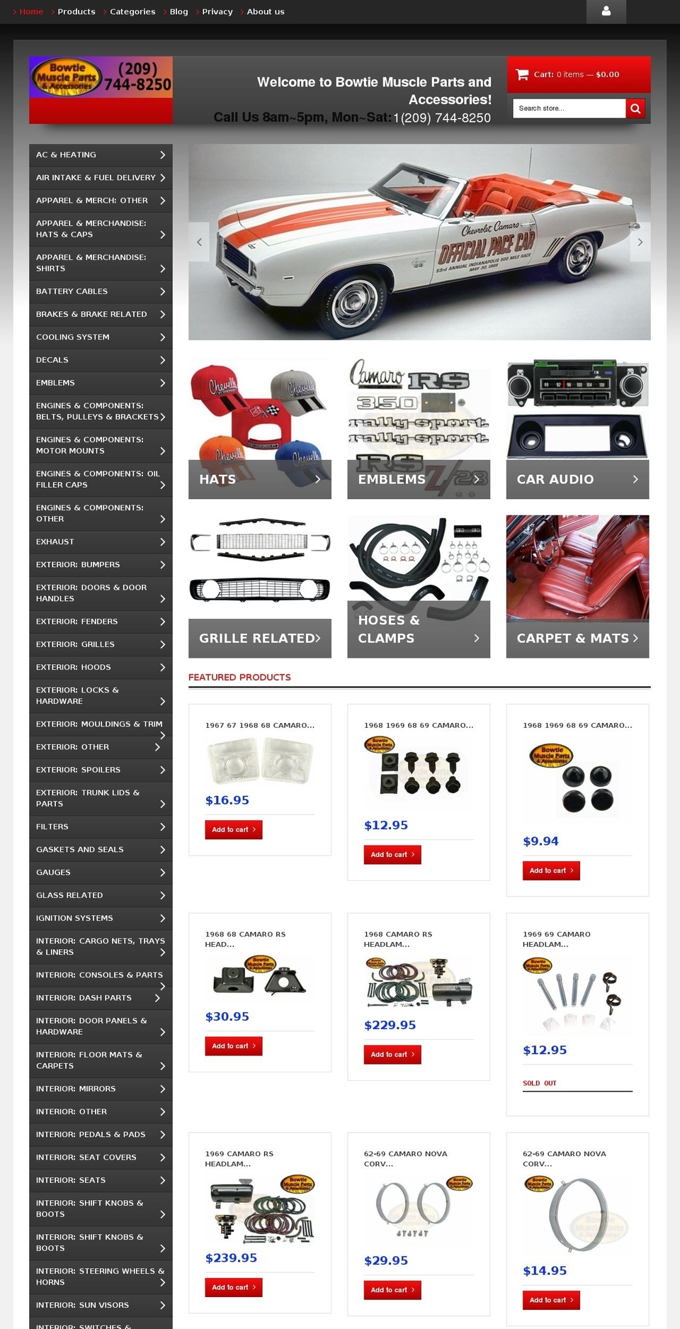 Theme Shopify theme site example bowtiemuscleparts.com