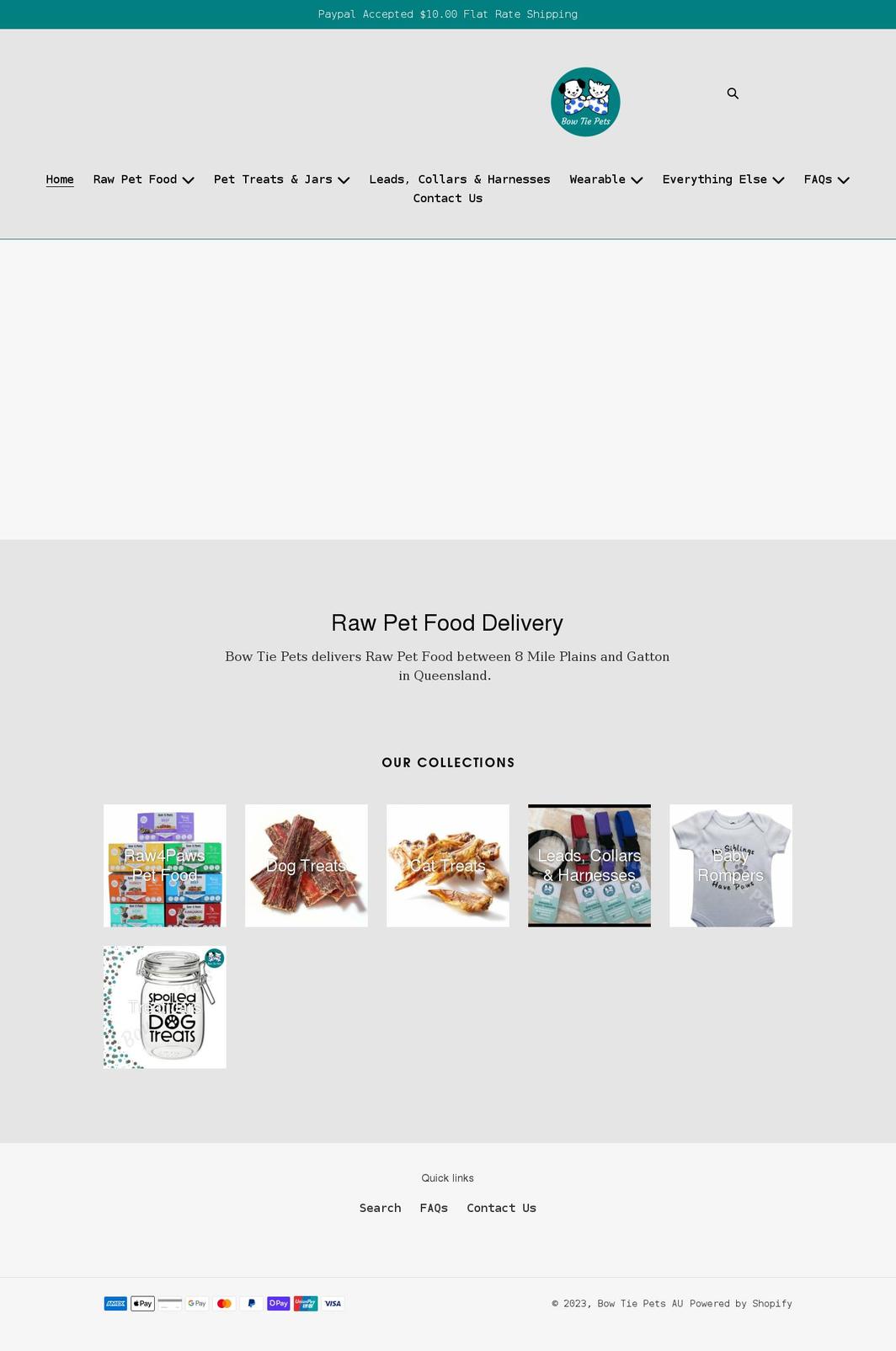 bowtiepets.com.au shopify website screenshot