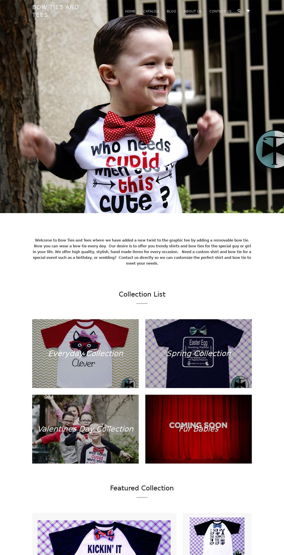 bowtiesandtees.com shopify website screenshot