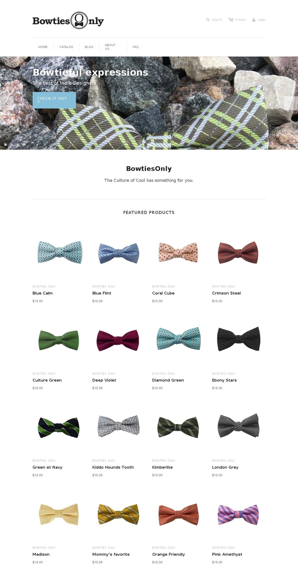 bowtiesonly.ca shopify website screenshot