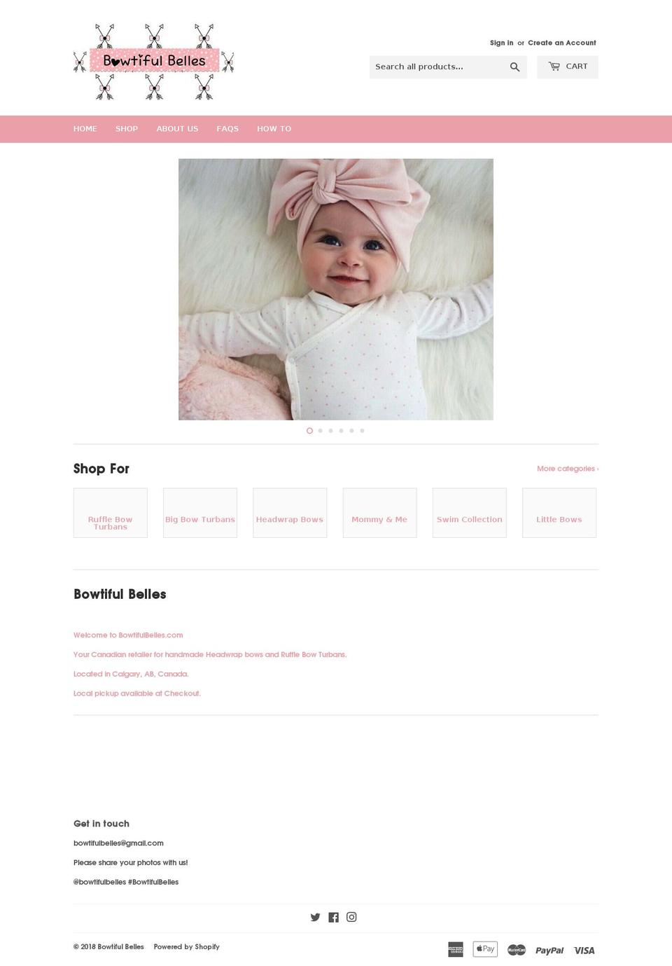 bowtifulbelles.com — Shopify storefront screenshot