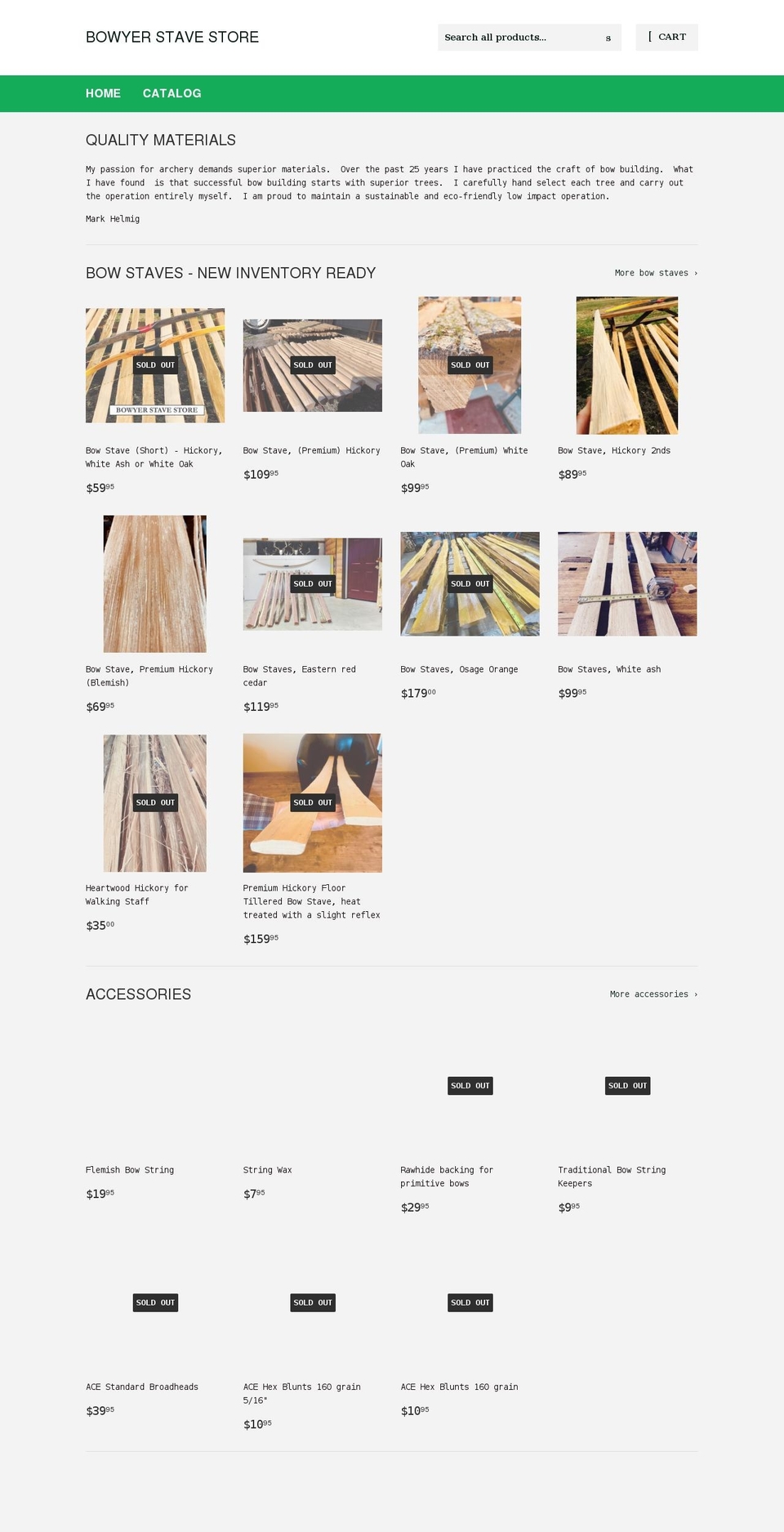 bowyerstavestore.com shopify website screenshot