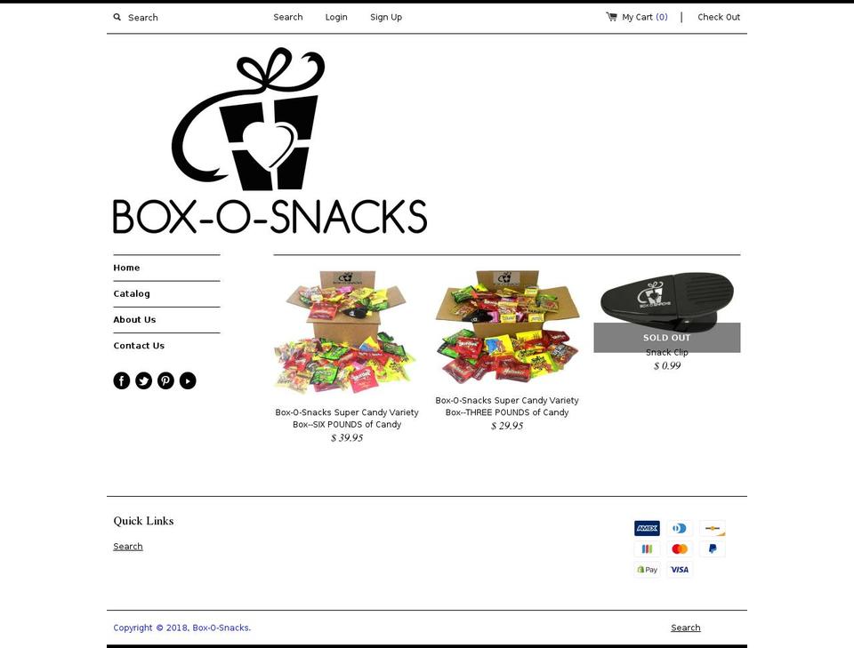 box-o-snacks.com — Shopify storefront screenshot