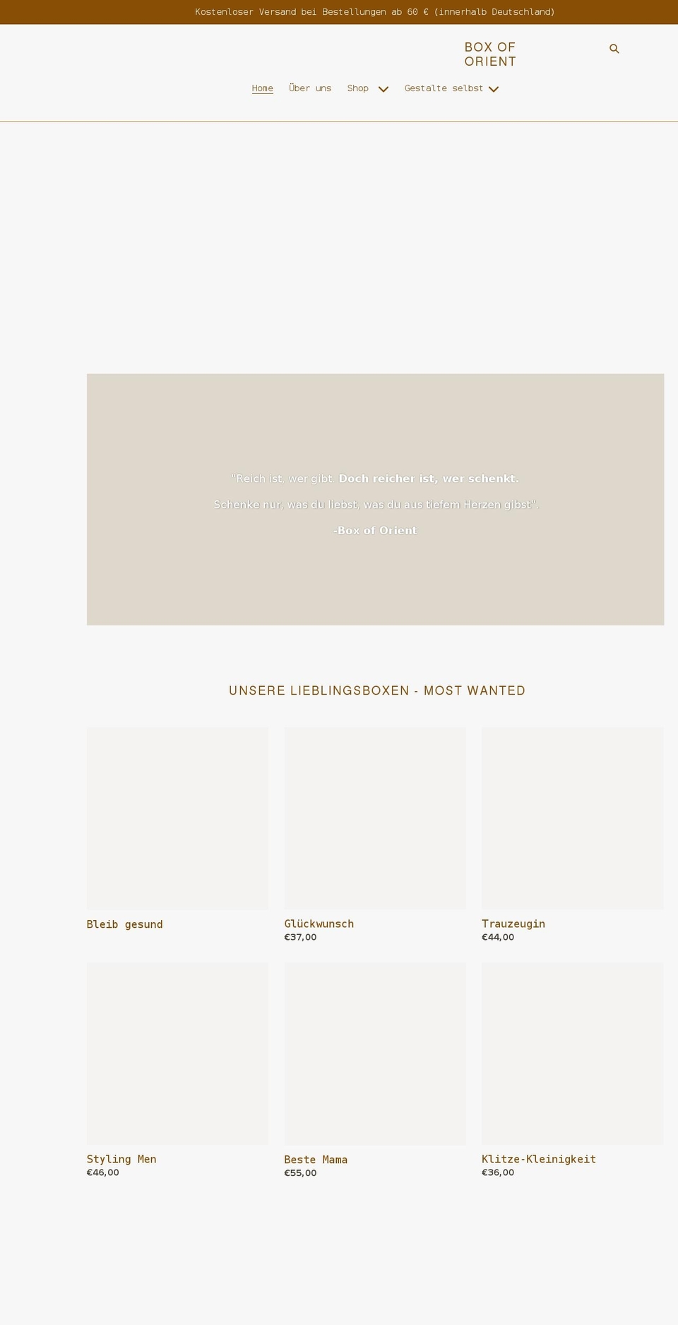 box-of-orient.com shopify website screenshot