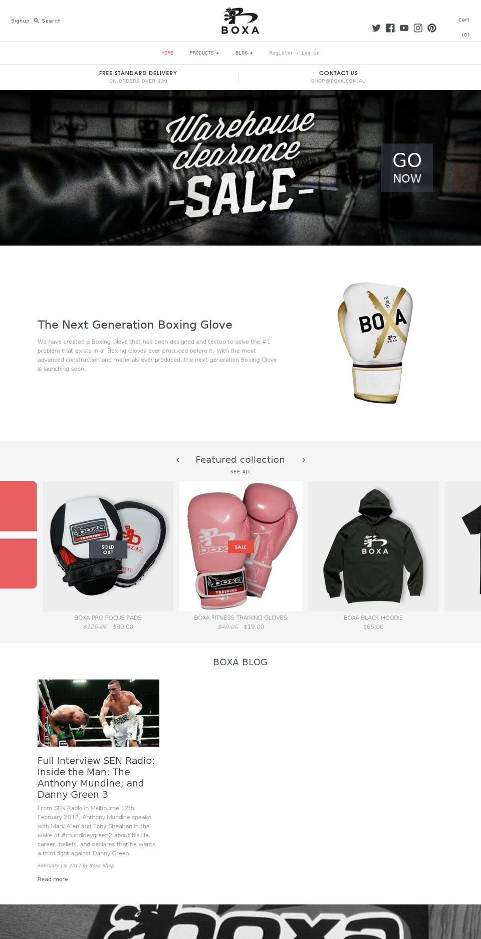 boxa.com.au shopify website screenshot