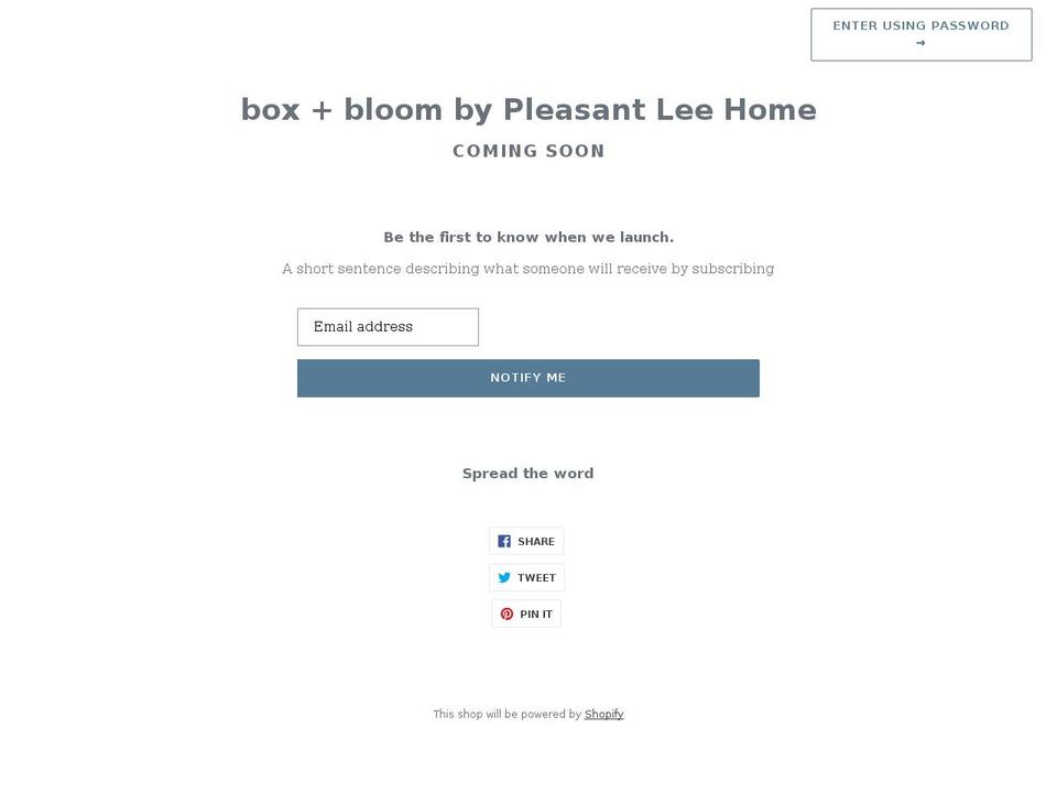 boxandbloom.com shopify website screenshot