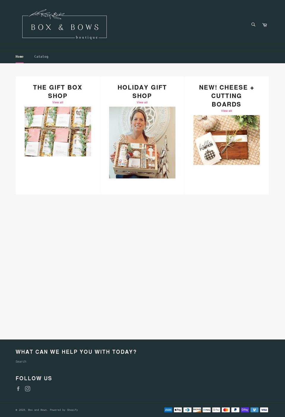 boxandbows.com shopify website screenshot