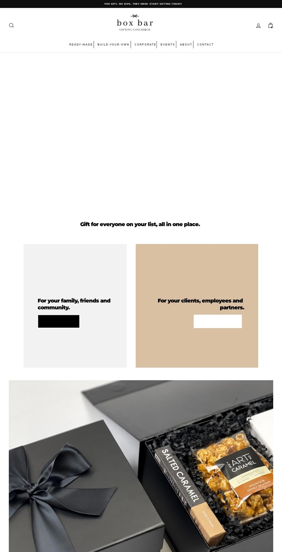 boxbargifts.com shopify website screenshot