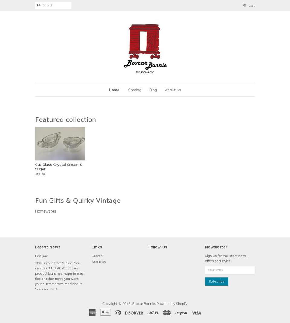 boxcarbonnie.com shopify website screenshot